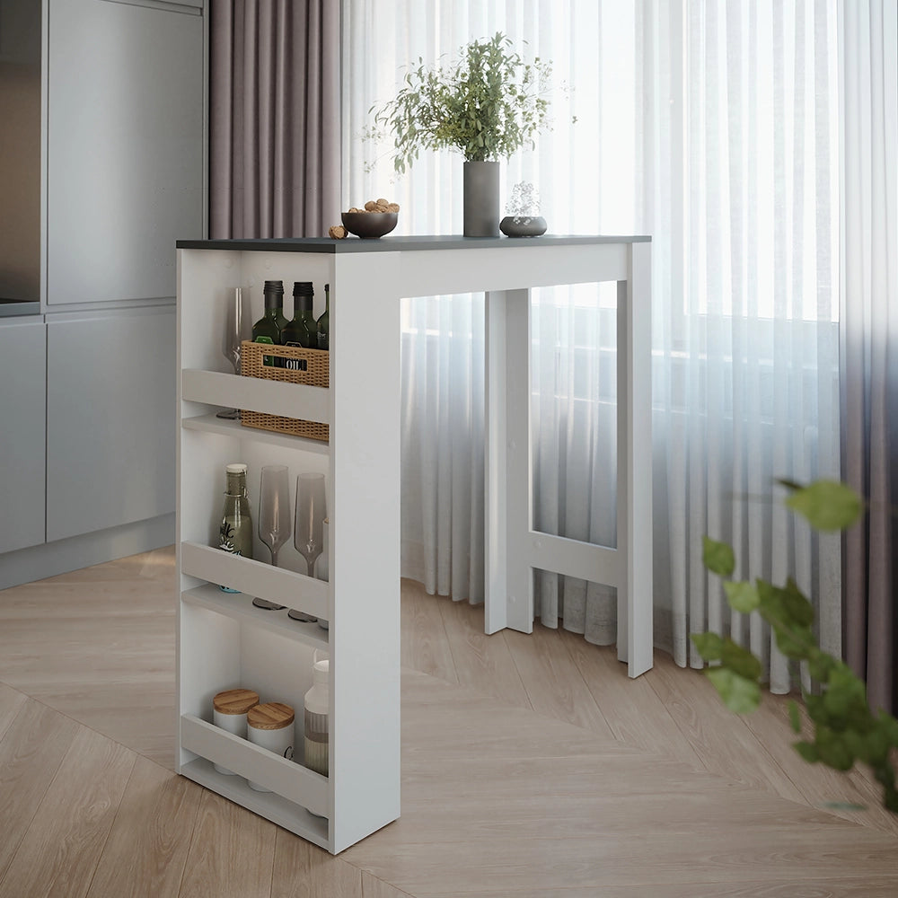 Vicco Tavolo da bar Antracite/bianco 45 x 110 cm
