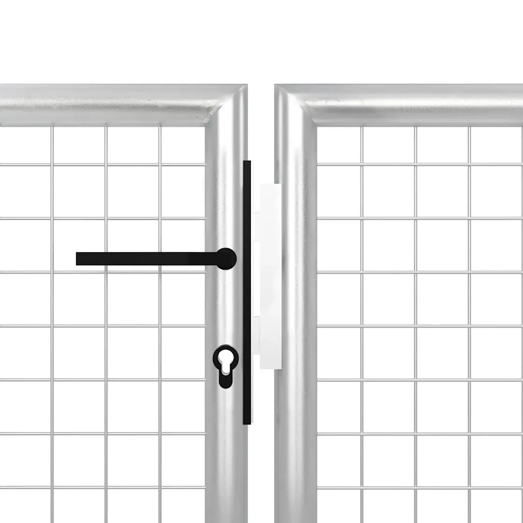 Cancello da Giardino in Acciaio 500x150 cm Argento 144355