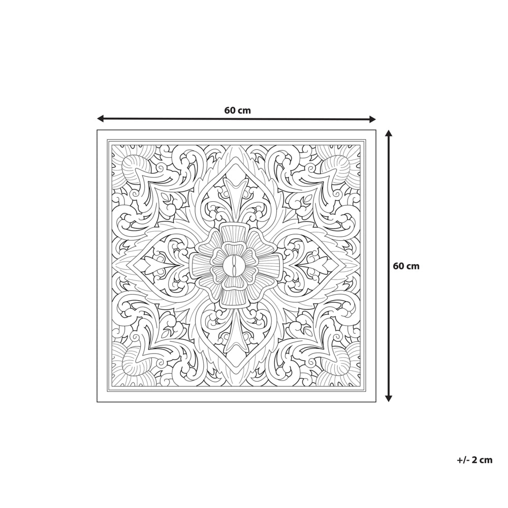 Decorazione da parete in legno chiaro 60 x 60 cm quadrato orientale