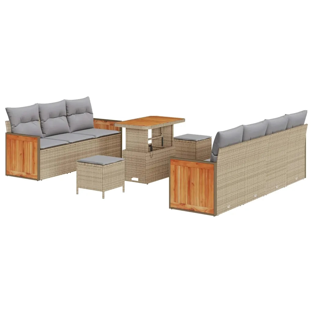 Set Divano da Giardino 13 pcs Beige e Grigio Chiaro polyrattan 3365222
