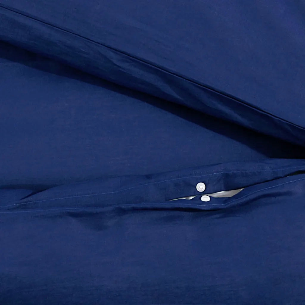 Set Copripiumino Blu Marino 260x240 cm in Cotone 136148