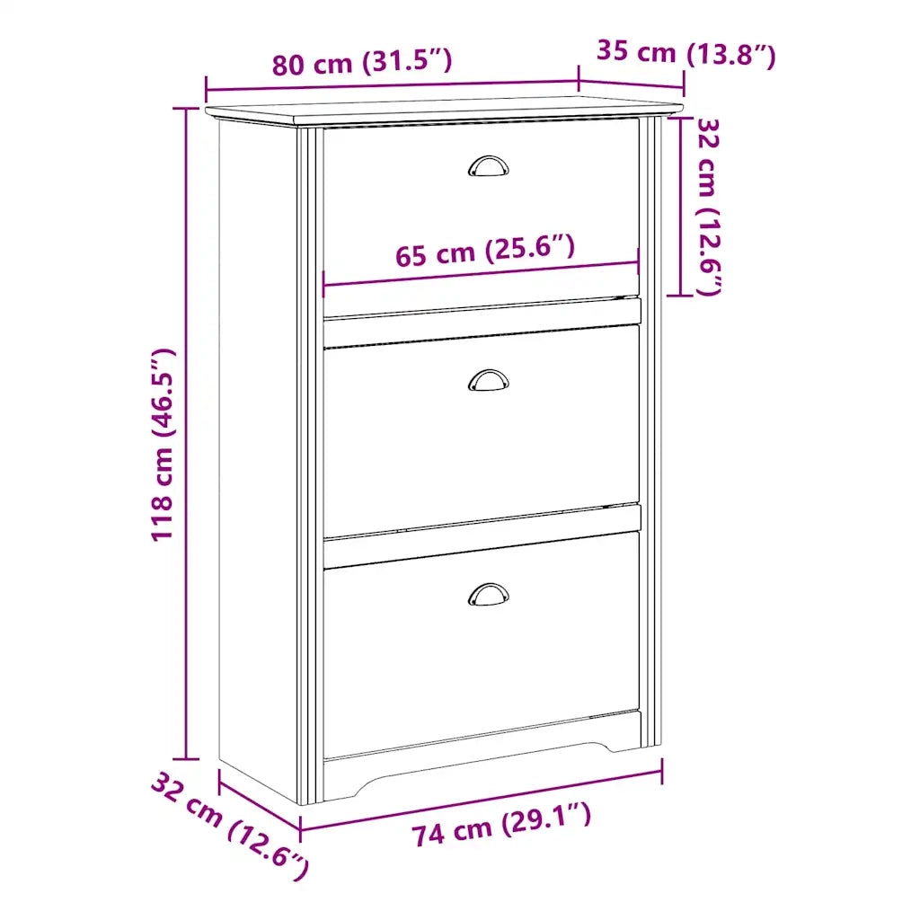 Scarpiera BODO Grigia 80x35x118 cm 4016883