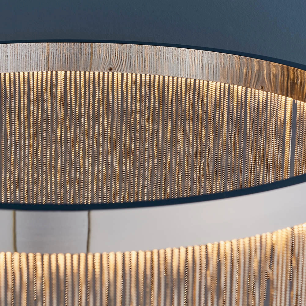 Lampadario sospeso LED anello cromato 20W Zelma Endon