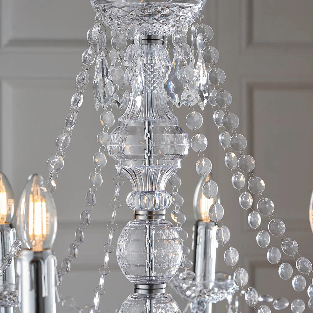 Lampadario glamour acrilico trasparente 8xE14 Clarence Endon