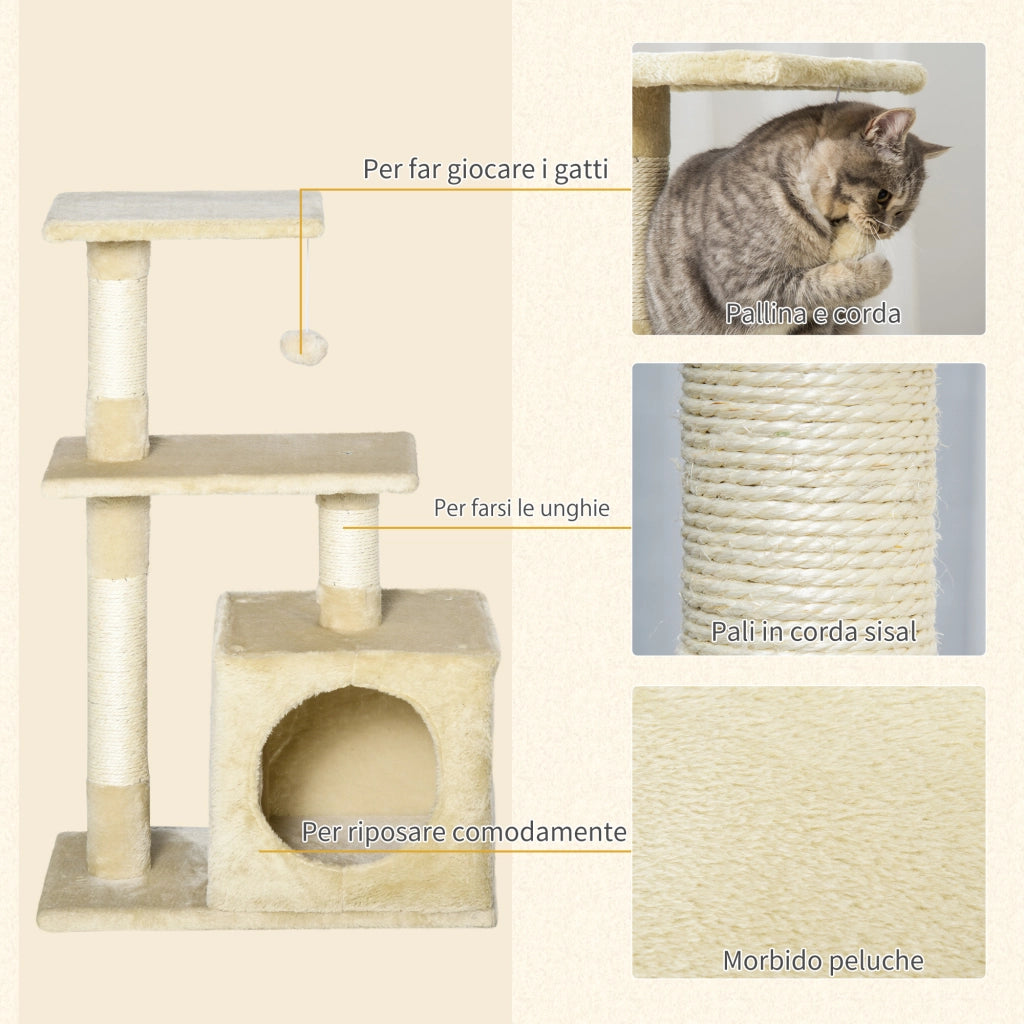 Tiragraffi per Gatti con Cuccia ¨C Minimal ¨C 50x30x81.5 cm