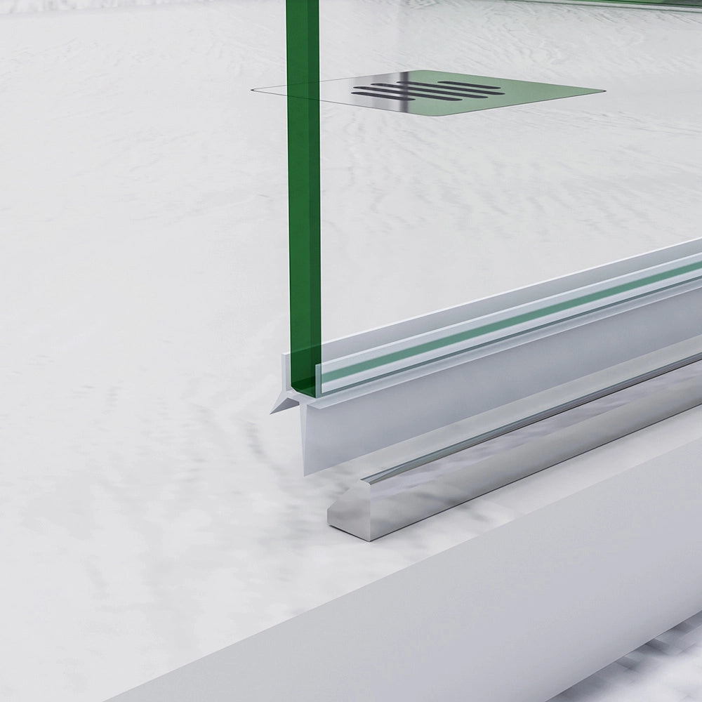 185 cm Box Doccia a Tre Lati Porta Pieghevole a Libro 100 cm Doppia Parete Fissa 90 cm Vetro da 6 mm Temperato Anticalcare Barra Stabilizzatrice 45 cm Cromo Lucido