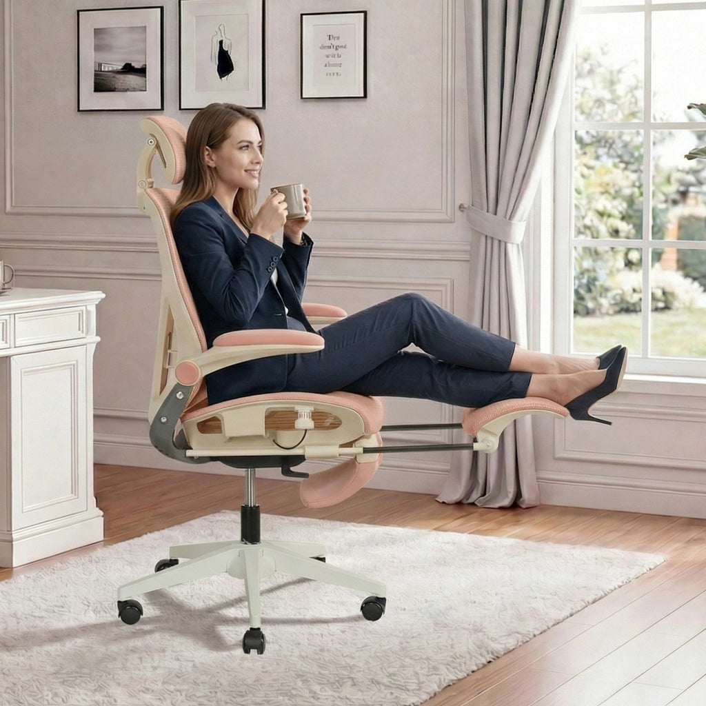 Sedia da ufficio ergonomica pieghevole ¨C Minimal ¨C rosa