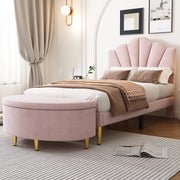 letto imbottito velluto rosa 90 x 200 cm