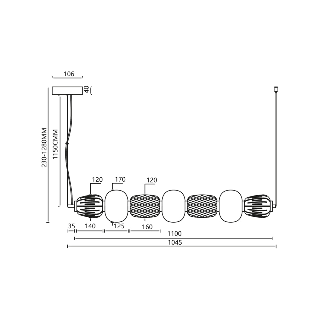 Lampada a sospensione Caro cromata vetro LED 42W Milagro