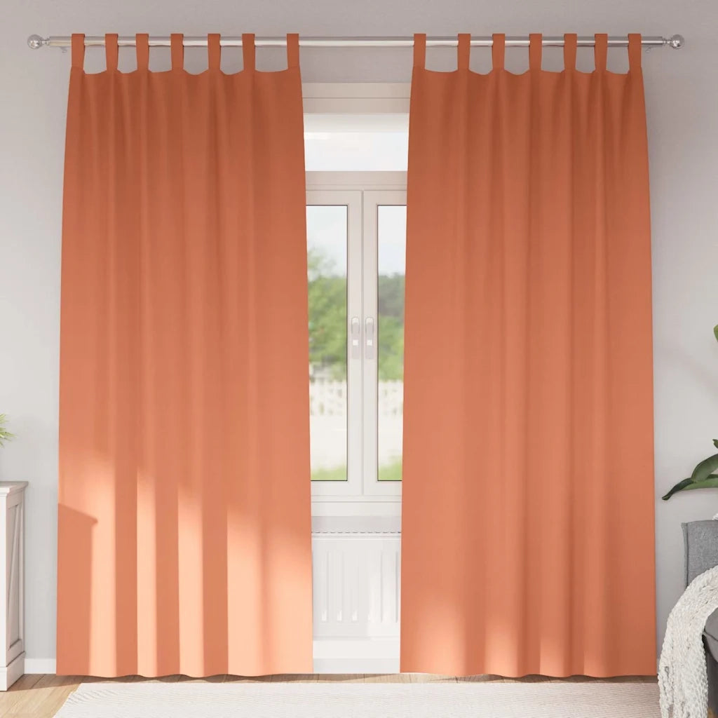 Tende Oscuranti | Tende Blackout con Anelli 2 pz Terracotta 225 x 140 cm