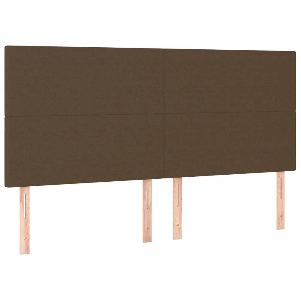 Letto a Molle Materasso e LED Marronescuro 200x200cm in Tessuto