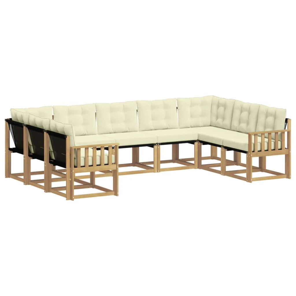 Set di divani da esterno con cuscino 9 pcs Bianco e Crema 3389856