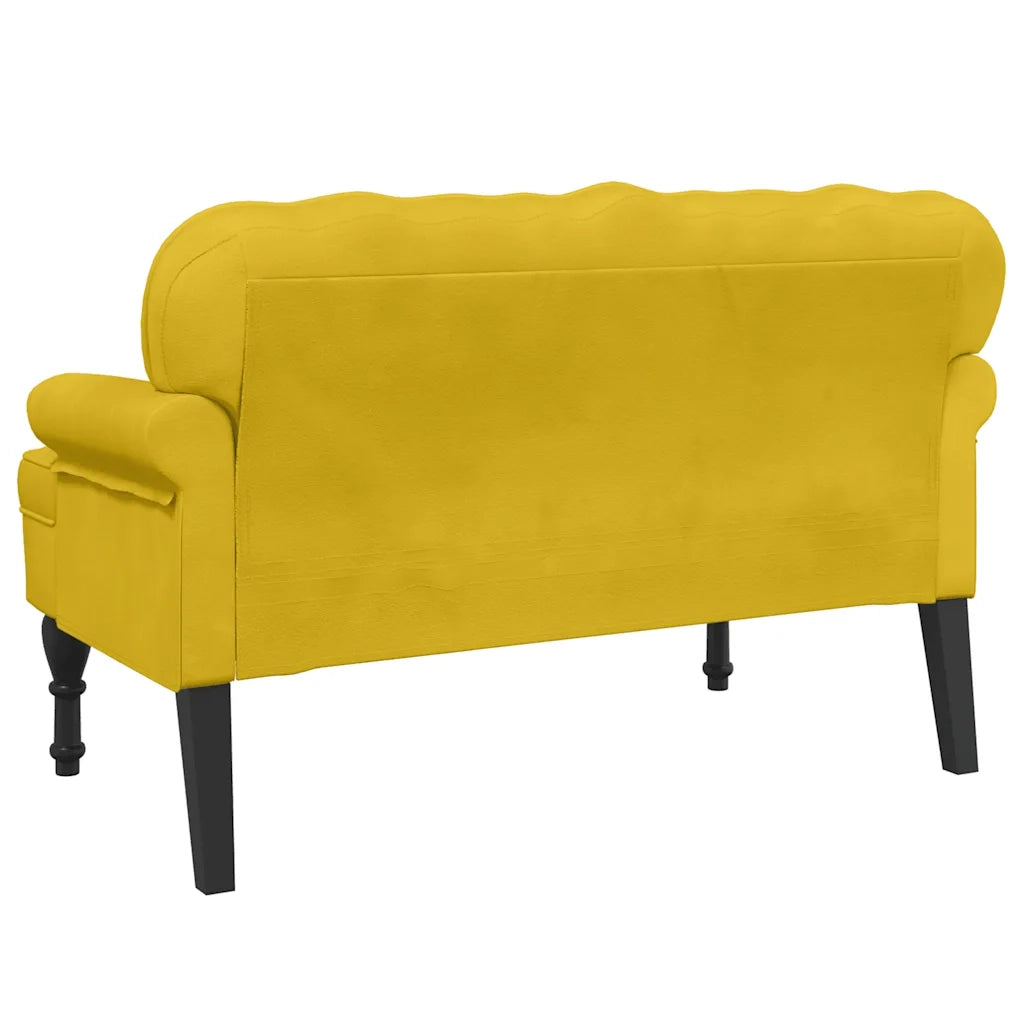 Panca con Schienale Gialla 119,5x64,5x75 cm in Velluto 372162