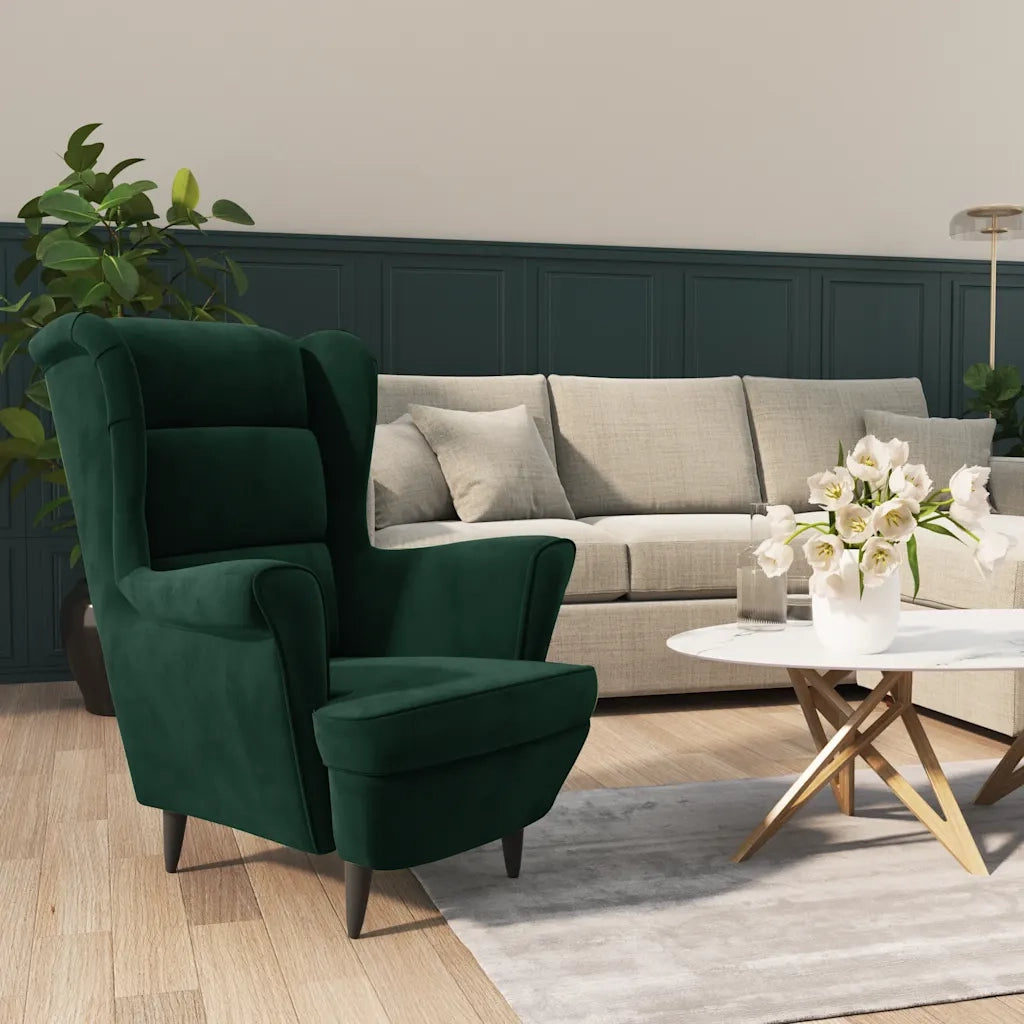 Poltrona | Sedia Relax Verde Scuro Velluto