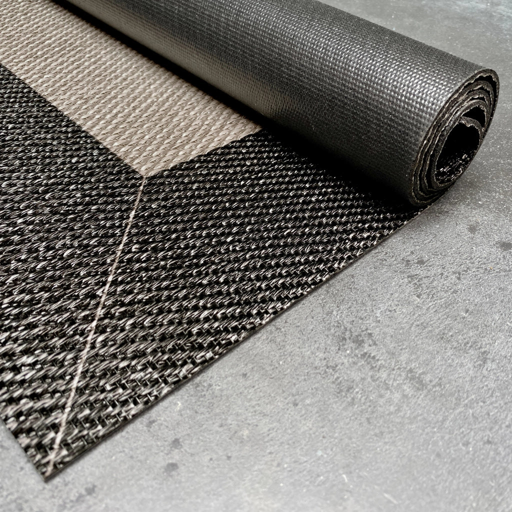 Tappeto vinilico di alta qualità taupe-nero 140x200