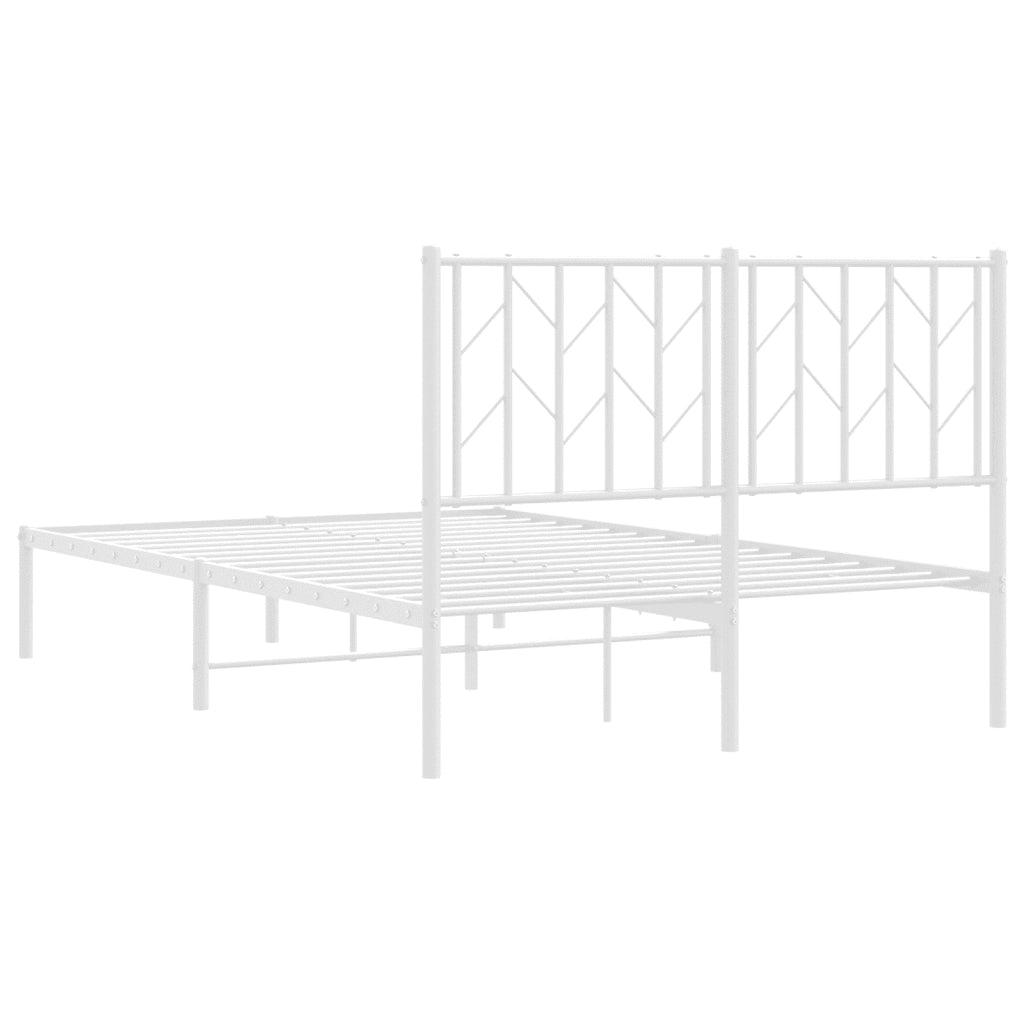 Giroletto con Testiera in Metallo Bianco 120x200 cm 374484