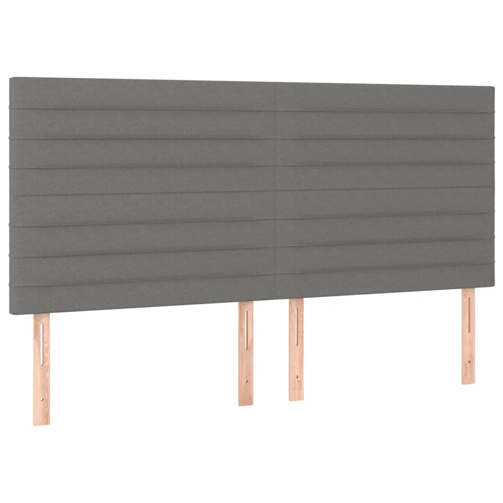 Testiera | Testata Grigio Scuro 160x5x118/128 cm Tessuto
