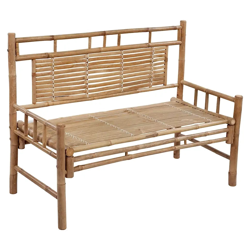 Panca da Giardino con Cuscino 120 cm in Bambù 3063877