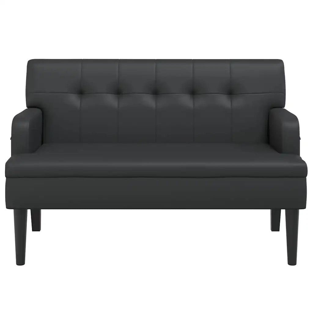 Panca con Schienale Nera 112x65,5x75 cm in Similpelle