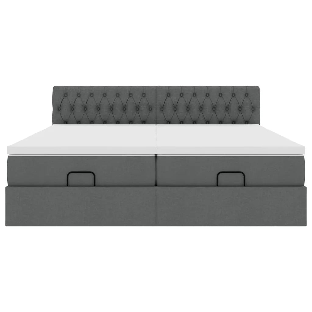 Struttura Letto Pouf con Materassi 200x200 cm in Tessuto 3312872