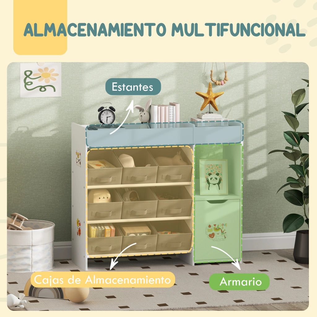 Cassettiera per bambini con cesti ¨C zephmum ¨C 92x30x80 cm bianco
