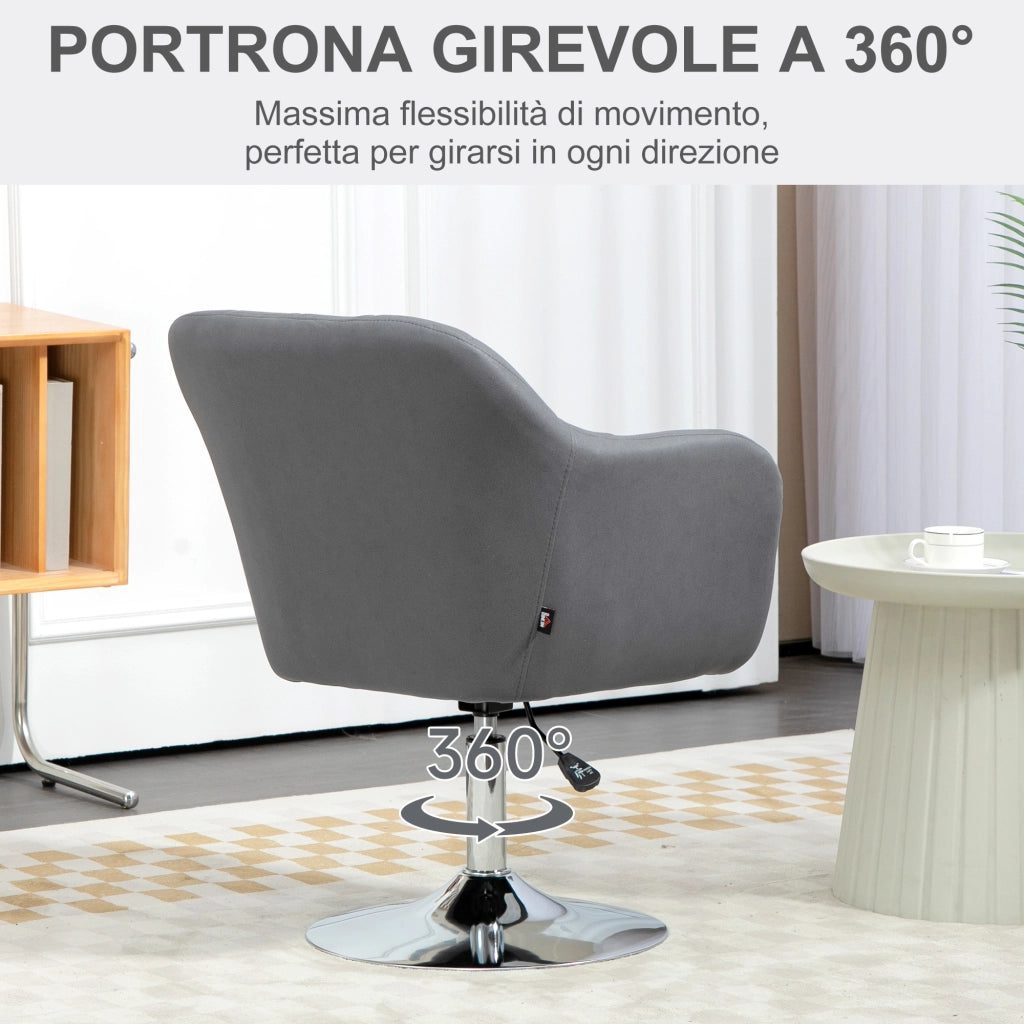 Sedia da ufficio girevole con schienale regolabile ¨C Minimal ¨C Grigio