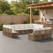 Set Divano da Giardino 13 pz Beige polyrattan 3436158