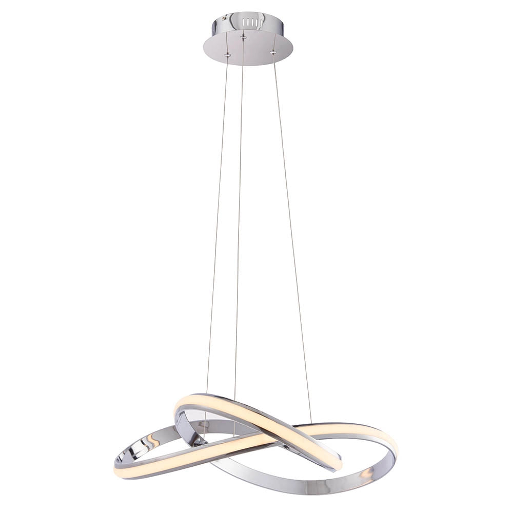 Lampada sospensione loop LED cromata 40,5W Endon ARIA