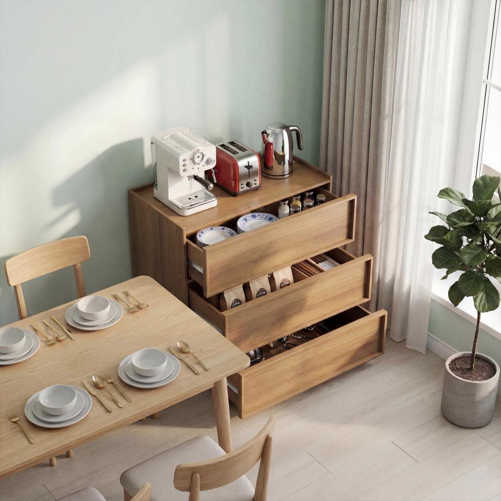 CASSETTIERA a 3 cassetti 80x48x78 cm Rovere