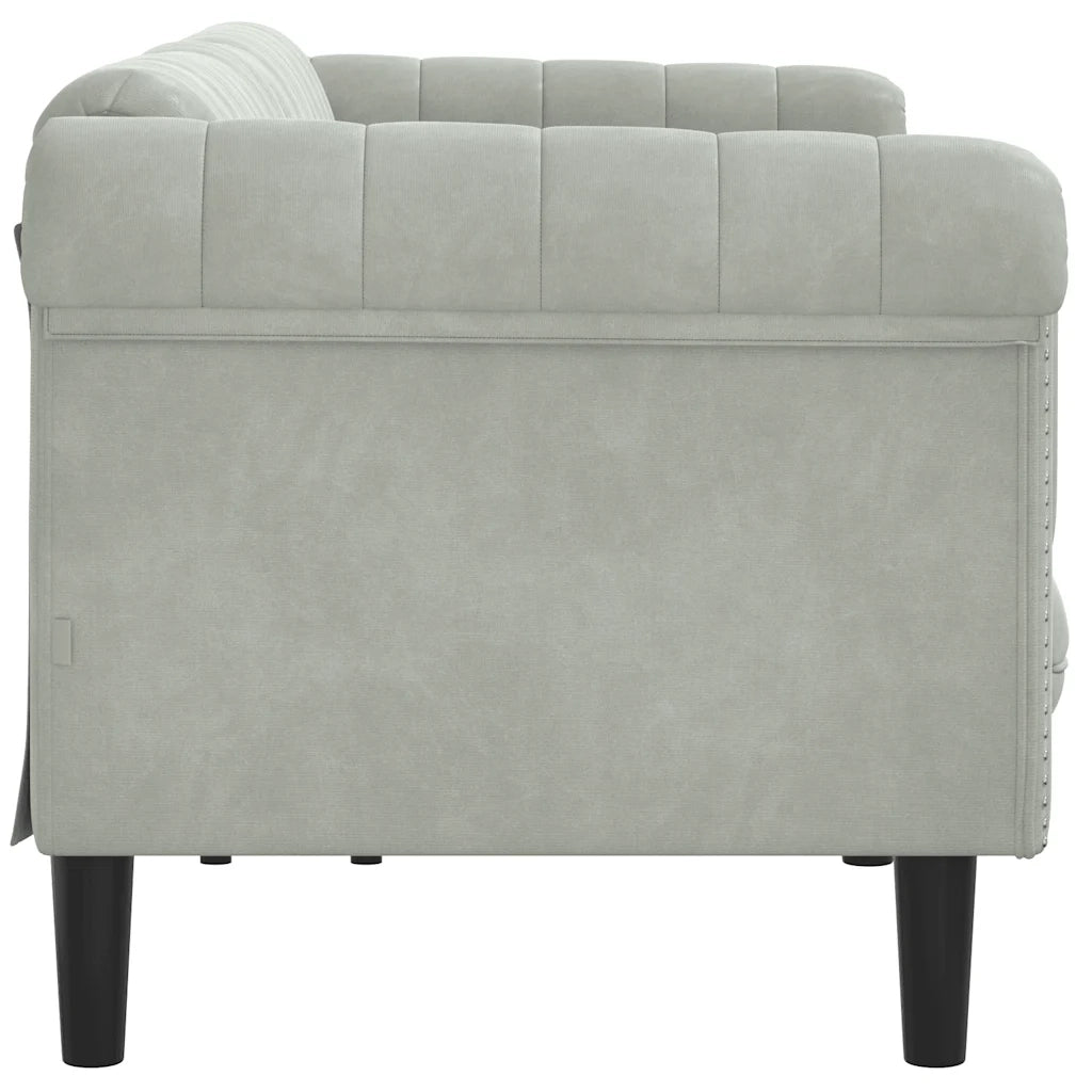 Divano | Divano da soggiorno | Sofa a 3 Posti Grigio Chiaro in Velluto
