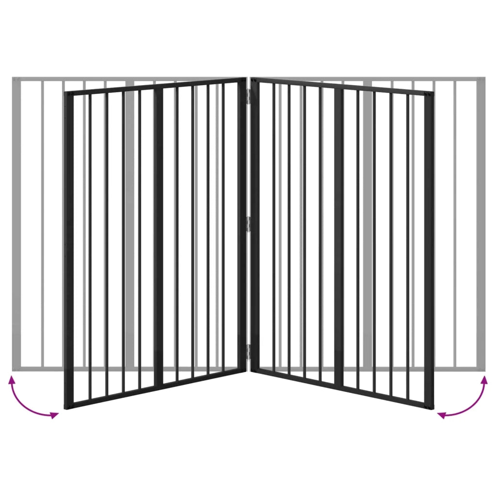 Cancello per cani 2 pcs Nero 80 x 100 cm Acciaio zincato 892001