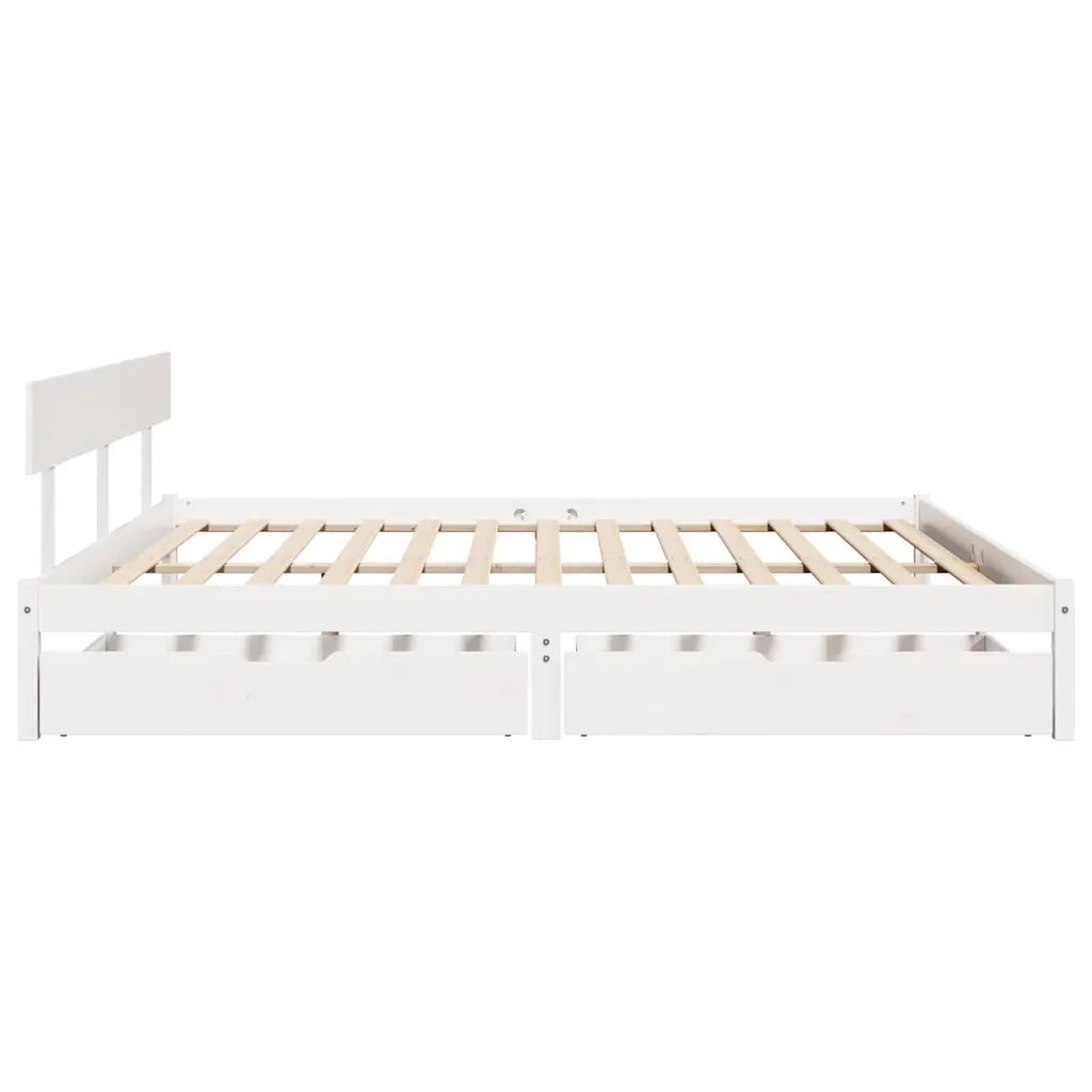 Letto senza Materasso-Struttura Letto Bianco 180x200 cm Legno Massello di Pino 479407