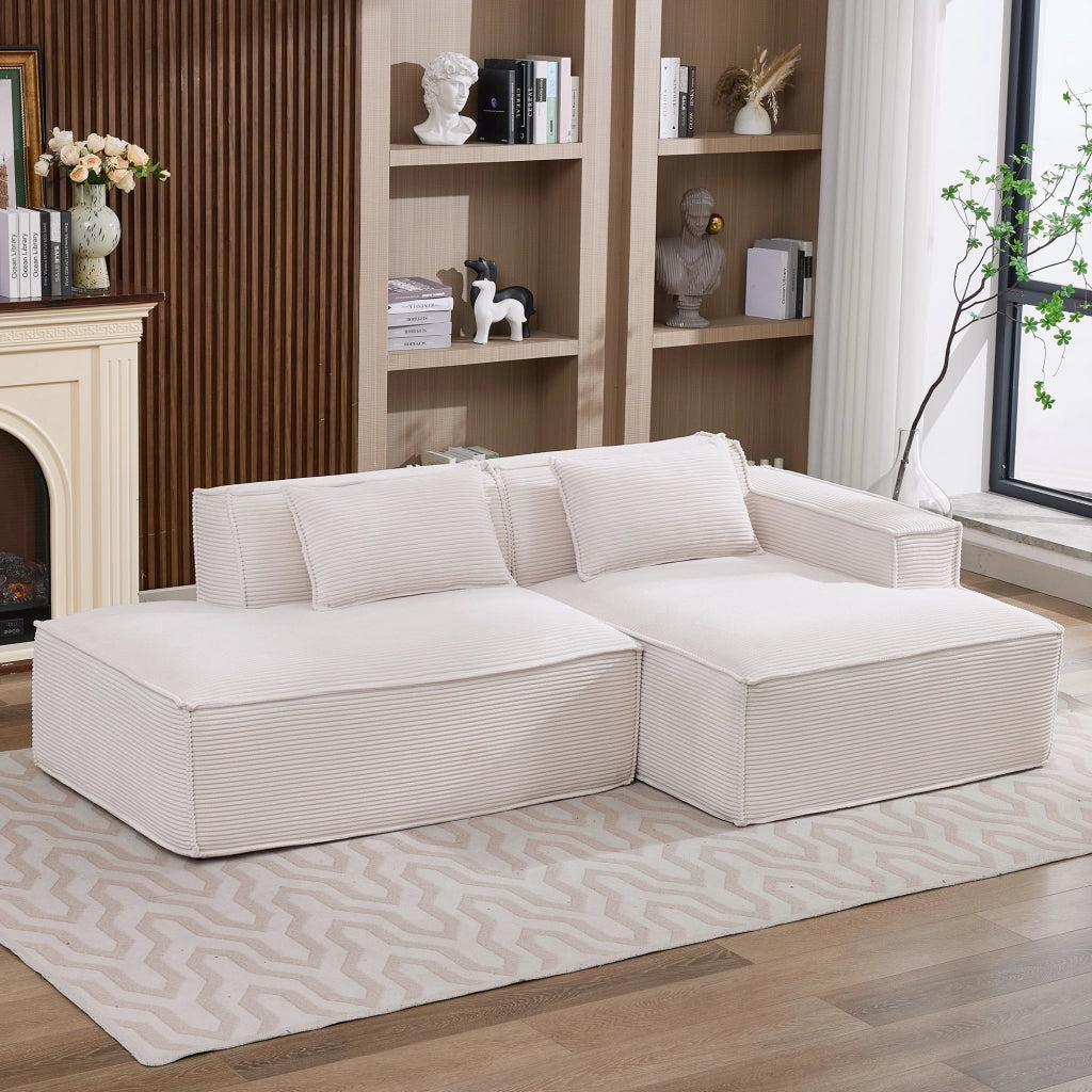 Divano 3 Posti con Cuscini ¨C MINIMAL ¨C Tessuto, 235 cm