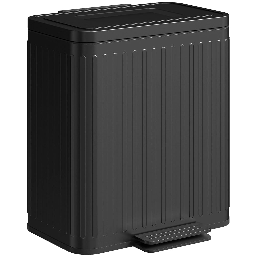 Cestino Doppio Compartimento 2x20L con Pedale ¨C Minimal ¨C 45.5x36.5x51cm Nero