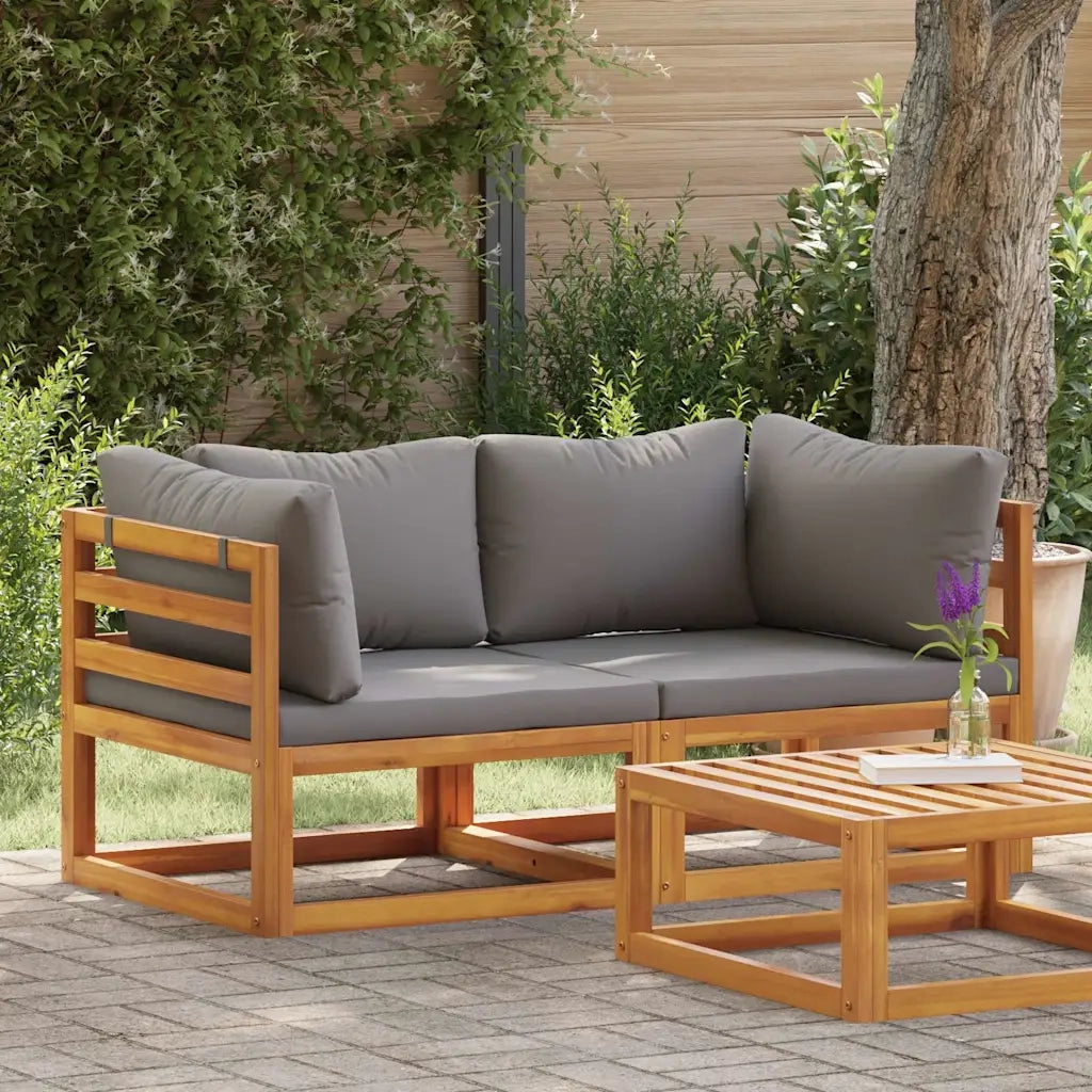 Divano componibile-Divani Angolari Modulari 2 pz con Cuscini Grigio Scuro