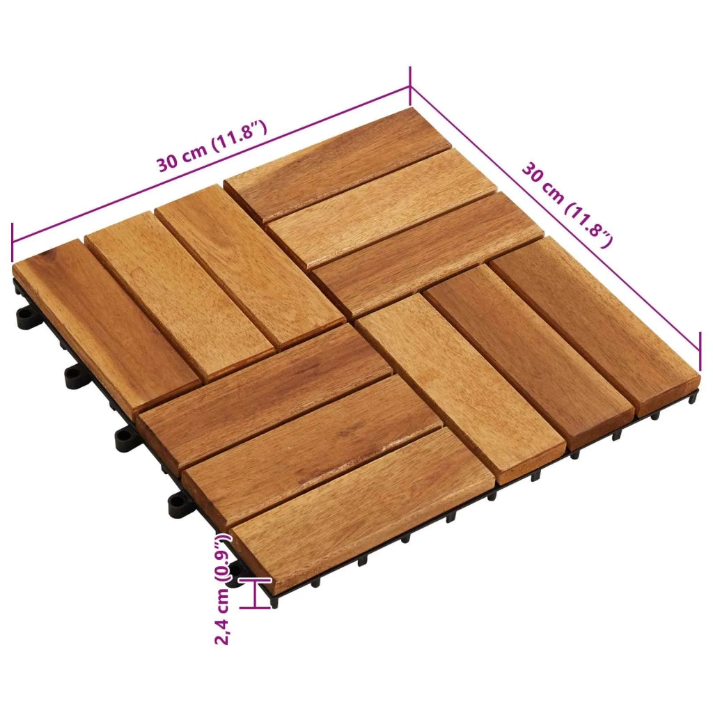 Piastrella per Decking 10 pcs Marrone 30 x 30 cm 42046708