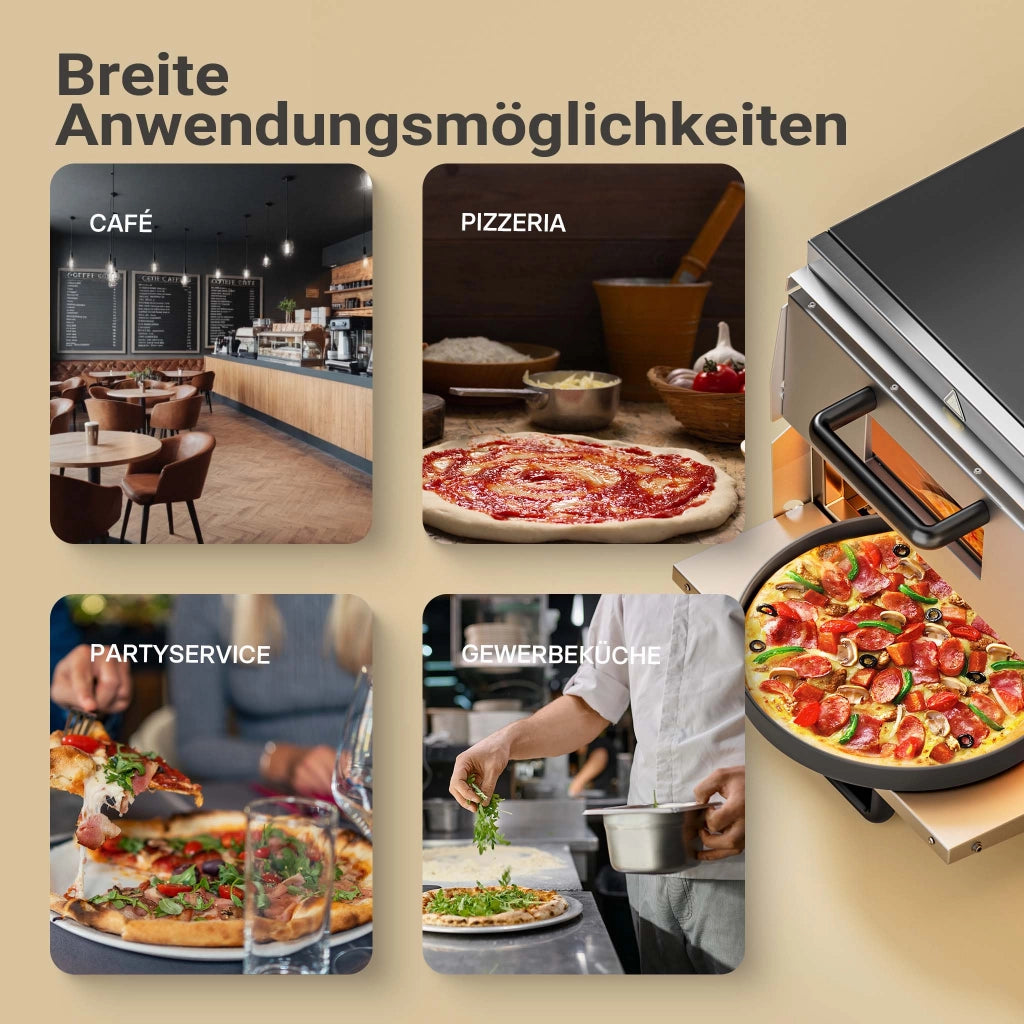 Forno pizza elettrico a 2 livelli, con pietra refrattaria in cordierite, 3000W, 350°C Fornetto pizza