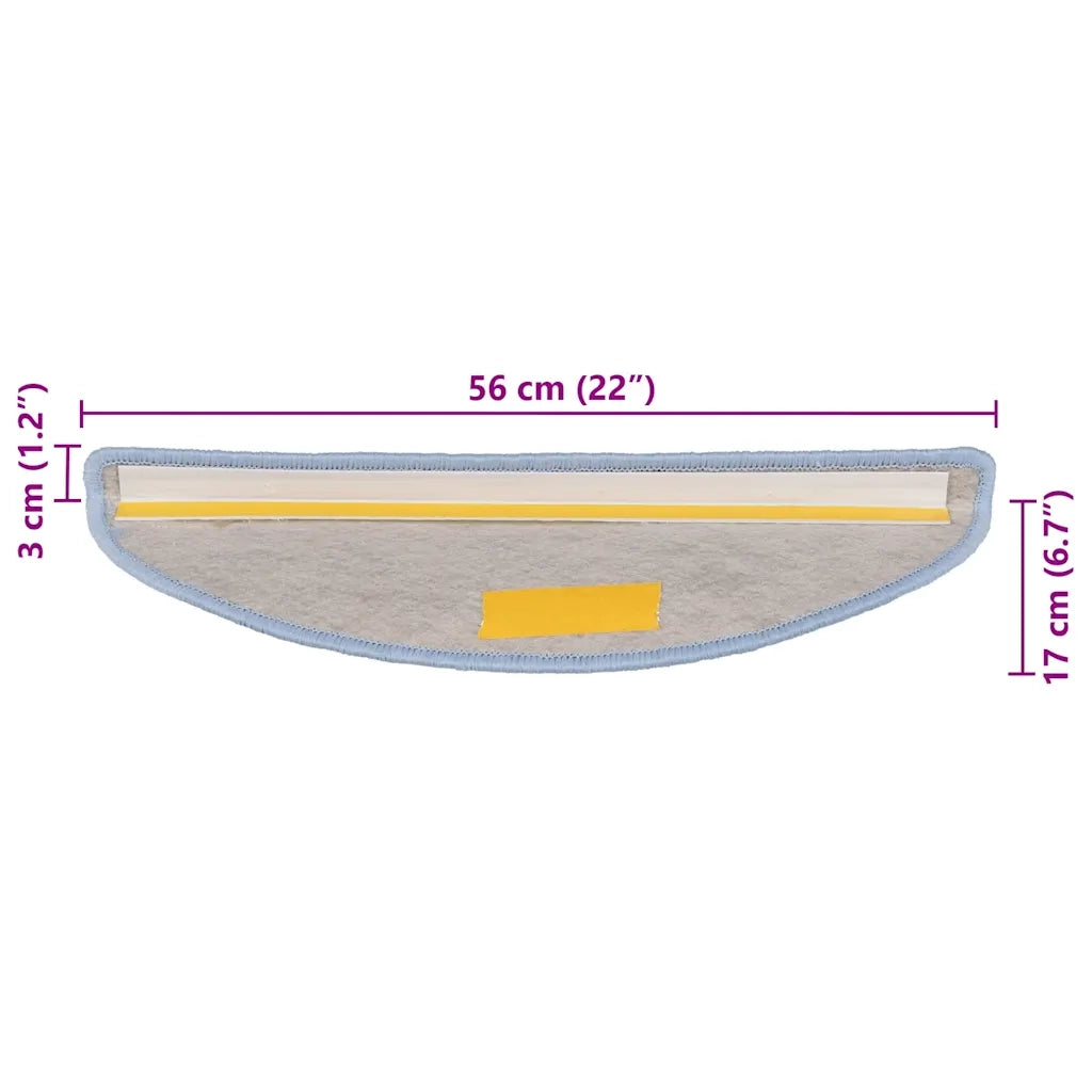 Tappeti Autoadesivi per Scale Aspetto Sisal 30pz 56x17x3 cm Blu 3365862