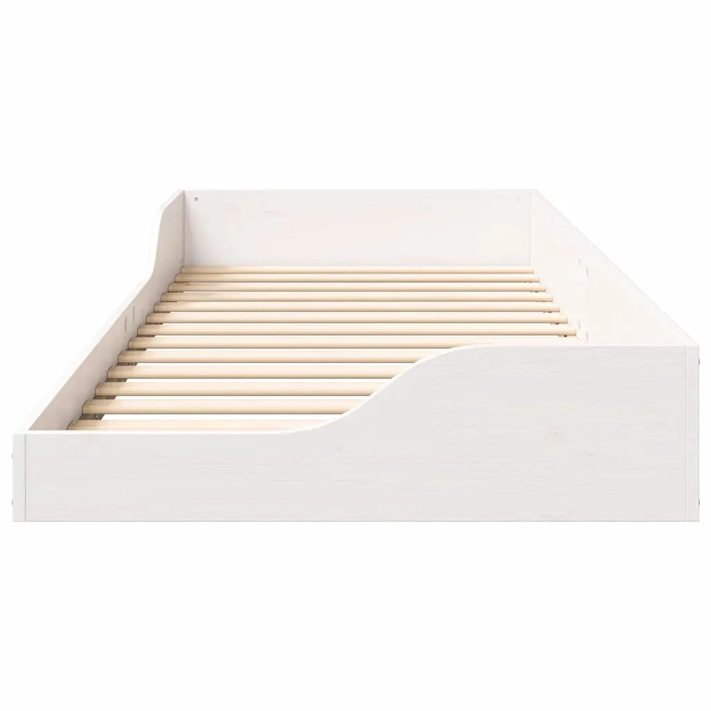 Struttura del letto Bianco 90 x 220 cm Pino massello 873413