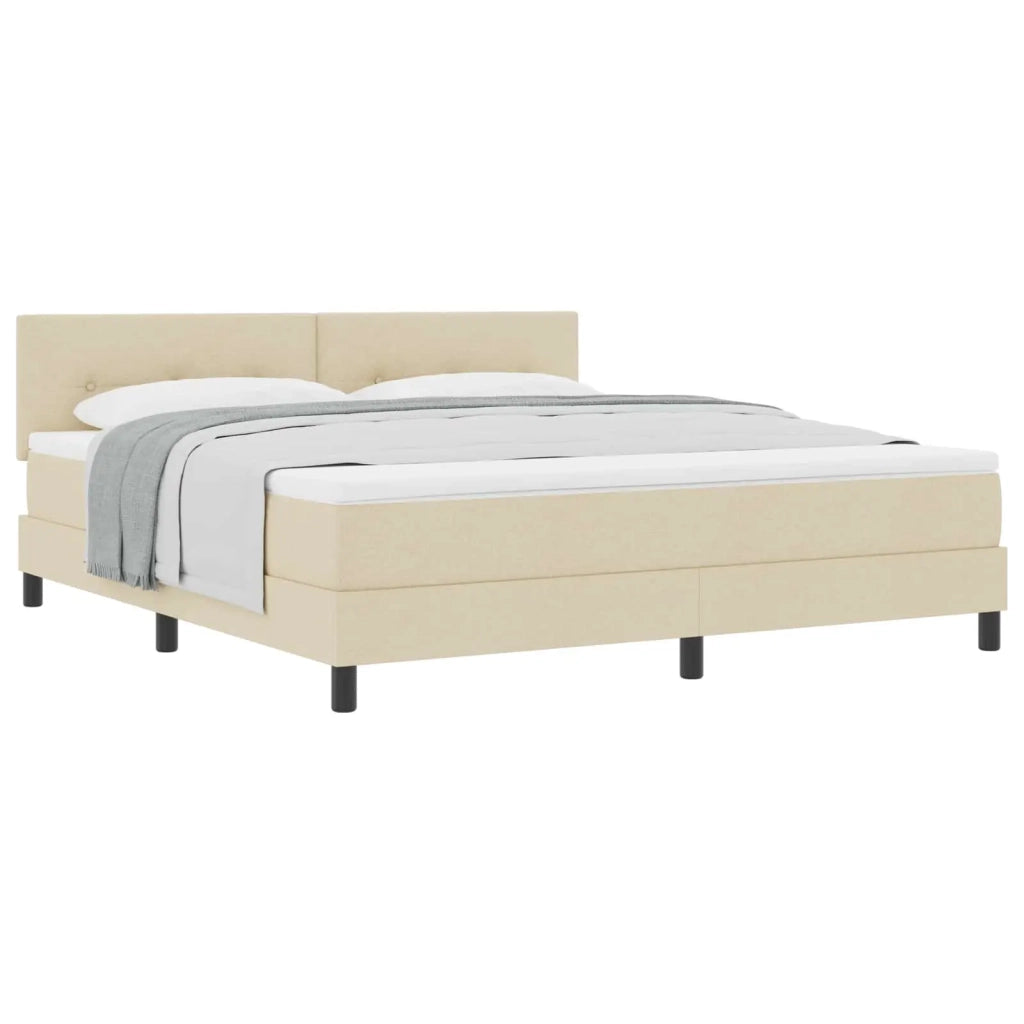 Letto a molle con testiera Crema 180 x 200 cm Tessuto 3338711