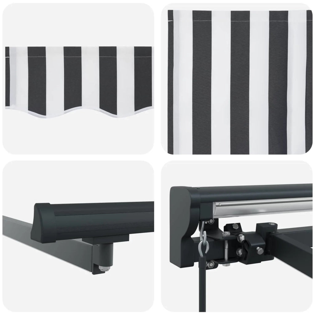 Cornice per Tenda Manuale con LED Antracite e Bianco 3 x 2,5 m 3420807