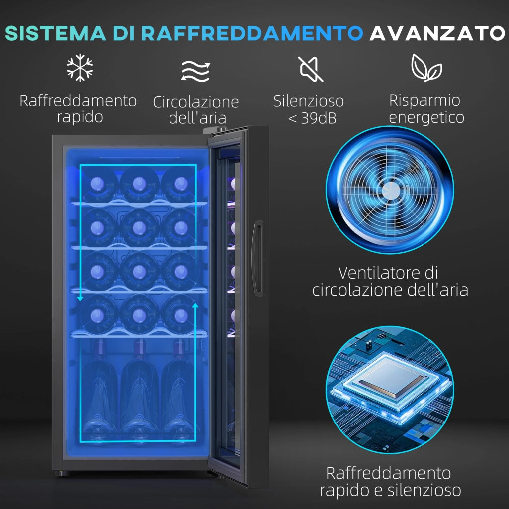 Cantinetta Vino Frigo per Bottiglie ¨C Minimal ¨C 44L, Nero