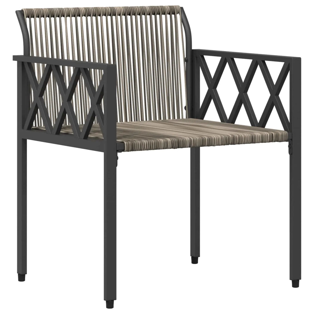 Set Mobili da Esterno 4 pcs Grigio e Blu Navy polyrattan 42025345