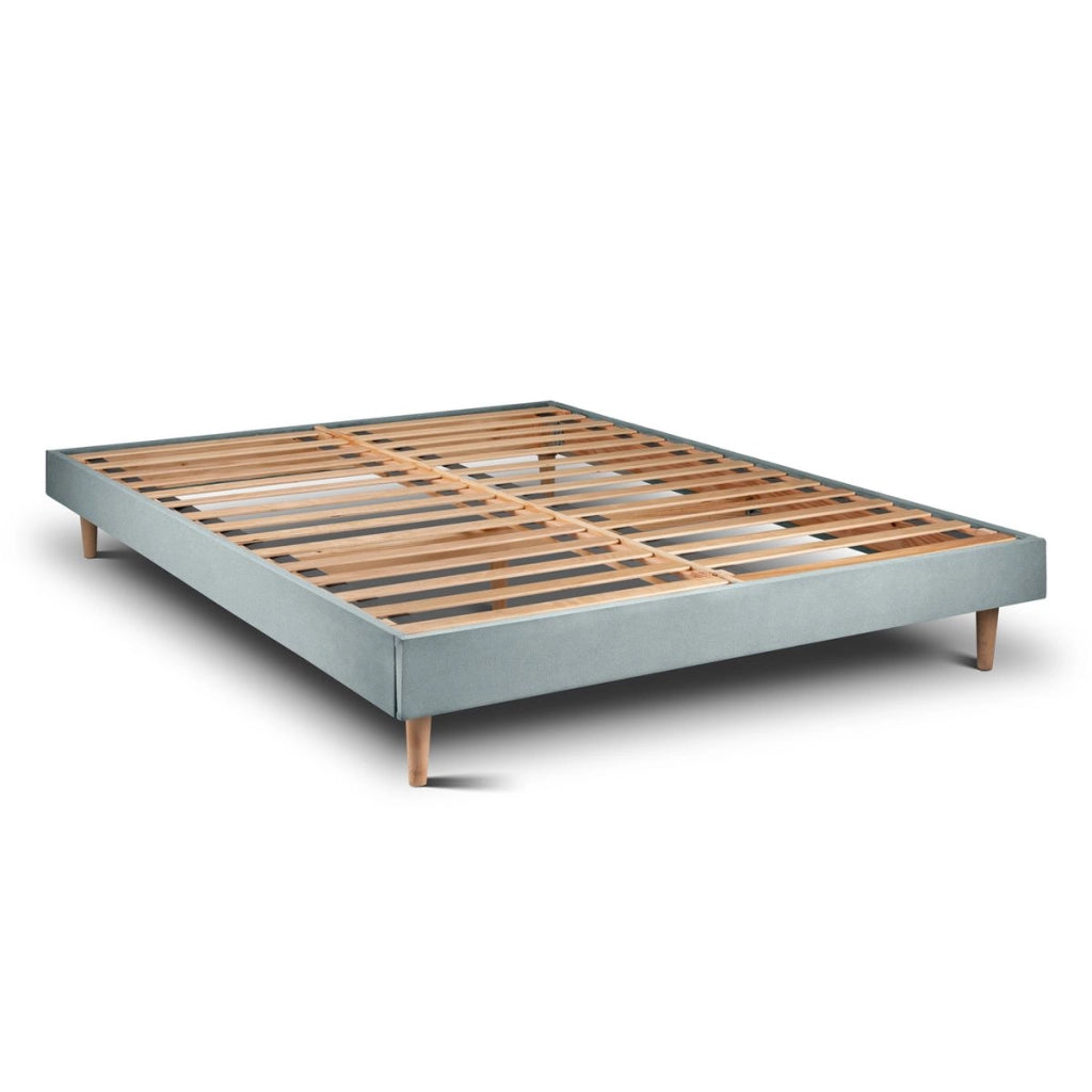 Letto 135x190 cm con testiera in linea - Tessuto velluto