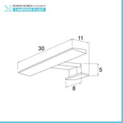 Lampada LED 30 cm triangolare con luce fredda e doppia installazione