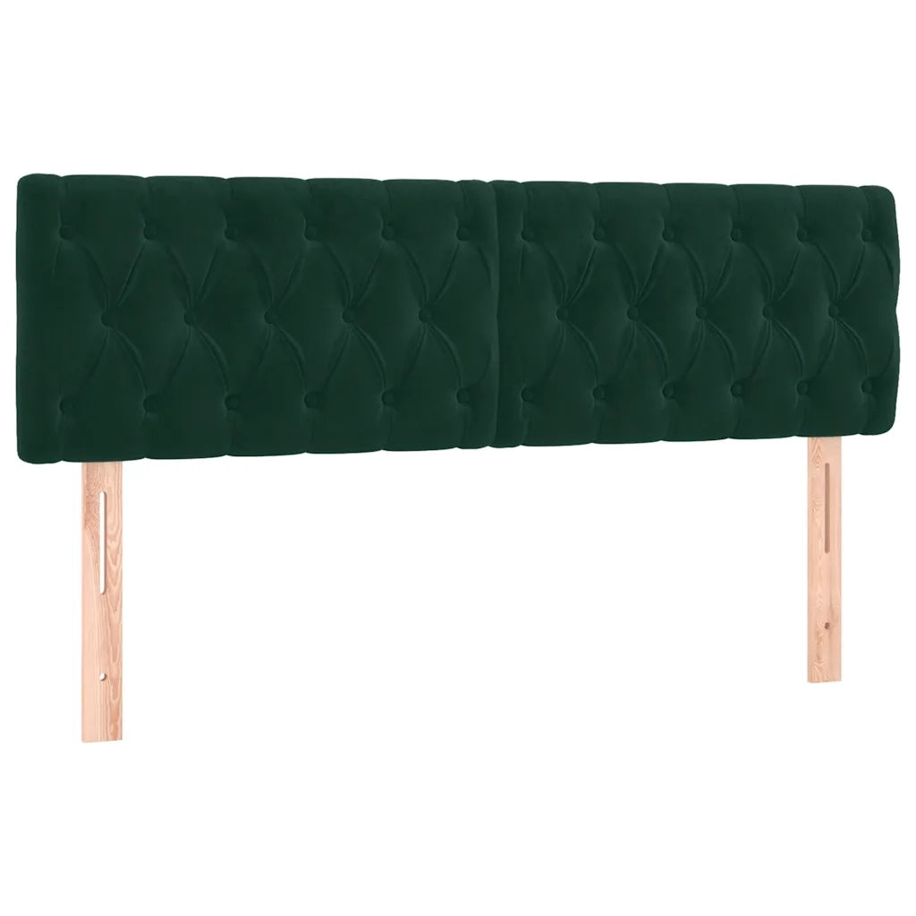 Giroletto a Molle con Materasso Verde Scuro 160x200 cm Velluto
