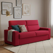 Marcon, Divano Letto 3 Posti Sfoderabile Made in Italy, 220x95 cm Rosso