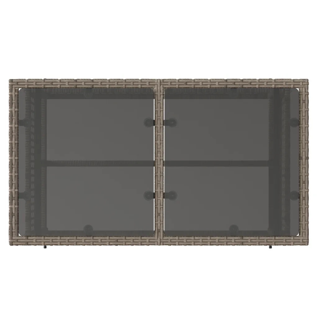 Set Divani da Giardino 4 pz con Cuscini Grigio Polyrattan Vetro 368136