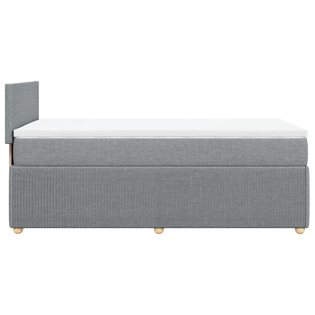 Giroletto a Molle con Materasso Grigio Chiaro100x200 cm Tessuto