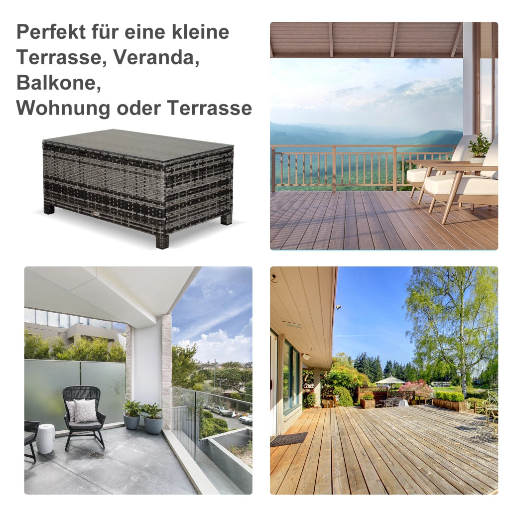 Tavolino da giardino ¨C Minimal ¨C Polyrattan grigio 85x50x39 cm